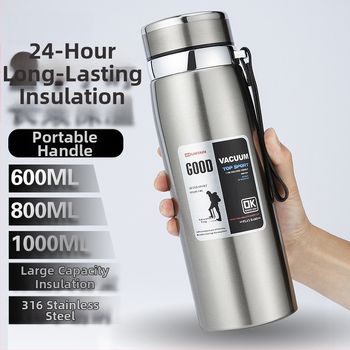 Termos z nehrdzavejúcej ocele, vnútorná nádrž 304, vonkajší plášť 201, športový štýl, prenosný, udržiava teplotu viac než 36 hodín