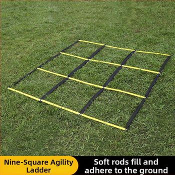 Sada pevnej agility ladder: mäkká rebrík, rebrík zo šnúry a rýchlostný rebrík pre futbalový tréning