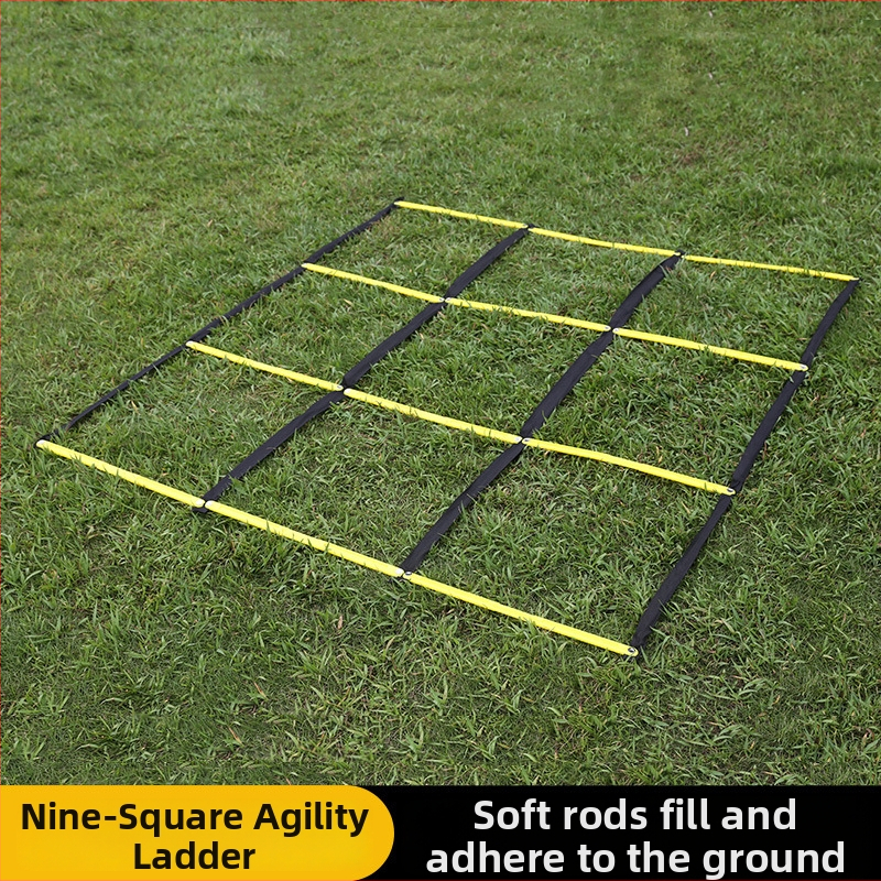 Sada pevnej agility ladder: mäkká rebrík, rebrík zo šnúry a rýchlostný rebrík pre futbalový tréning