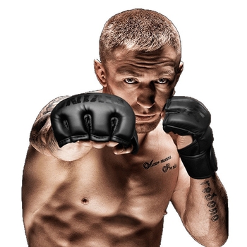 MMA polovičné prstové rukavice, rozdelené prsty, pre sparing, PU materiál, zavesný dizajn, unisex