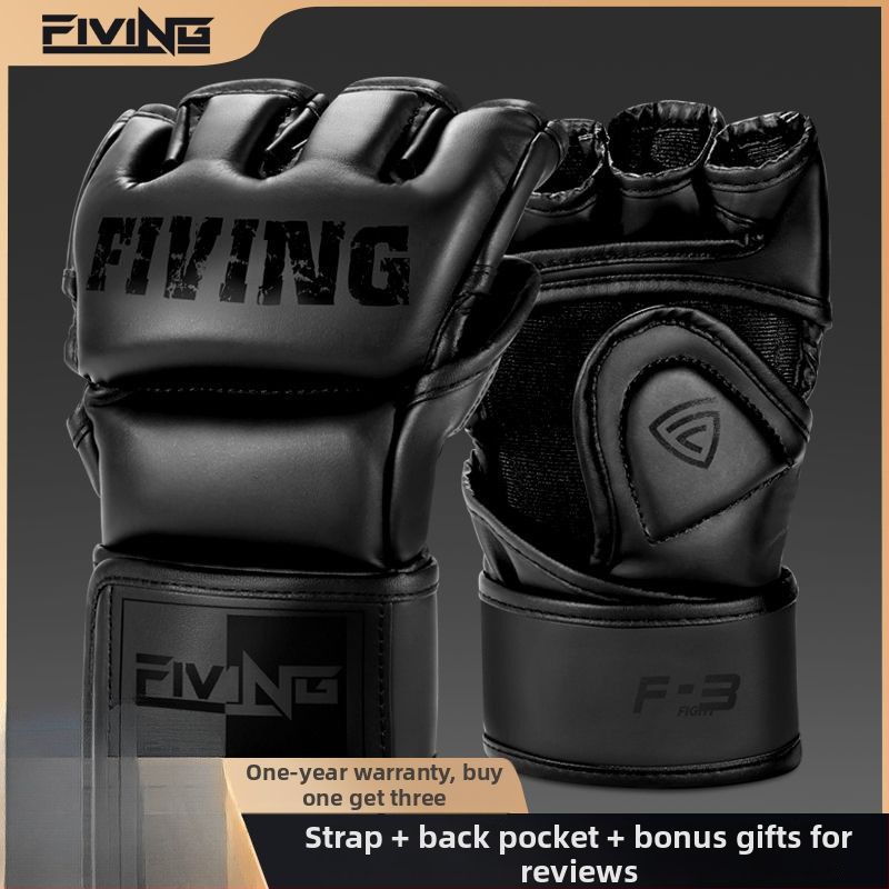 MMA polovičné prstové rukavice, rozdelené prsty, pre sparing, PU materiál, zavesný dizajn, unisex