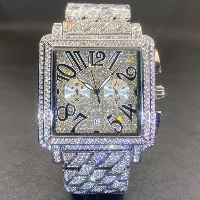 Miss Fox pánske hodinky so štvorcovým ciferníkom, Quartz pohyb (Japonsko), odolnosť voči vode 30 m, kovový puzdro, remienok pozlátený