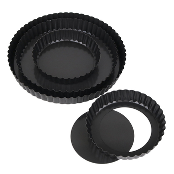 Ümmargune kookvorm krizantemitaolise äärmega, mitteslibv, eemaldatava põhja, süsinikterasest, mudel T-635