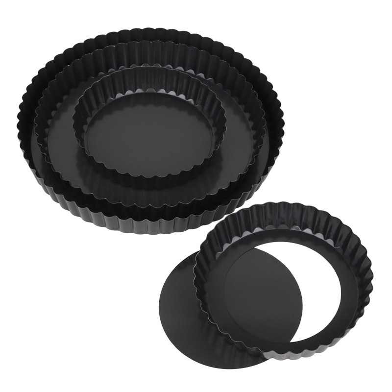 Ümmargune kookvorm krizantemitaolise äärmega, mitteslibv, eemaldatava põhja, süsinikterasest, mudel T-635