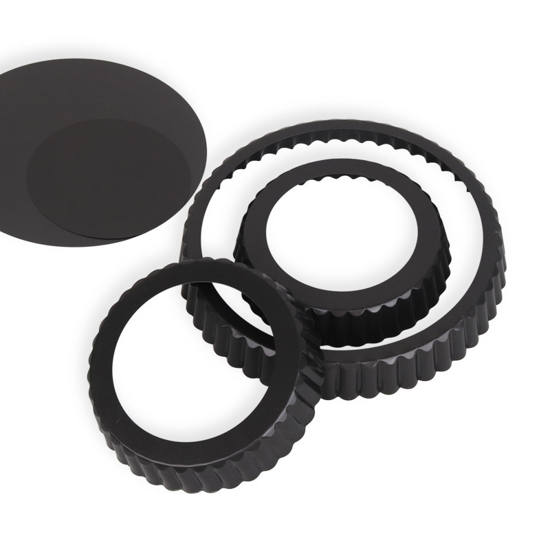 Ümmargune kookvorm krizantemitaolise äärmega, mitteslibv, eemaldatava põhja, süsinikterasest, mudel T-635