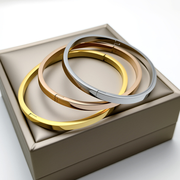 Náramok z nehrdzavejúcej ocele, elektroplátovaný, model A-002, 15 g