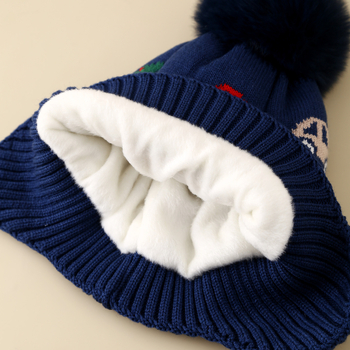 Detská vlnená čiapka — okrúhla koruna, bez okraja, žakardové pletenie, teplá a vetruodolná