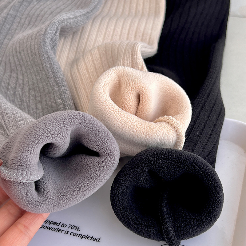 Dievčenské legíny s podšívkou na zimu, kórejský štýl, vysoký pás, pletený materiál 100% polyester