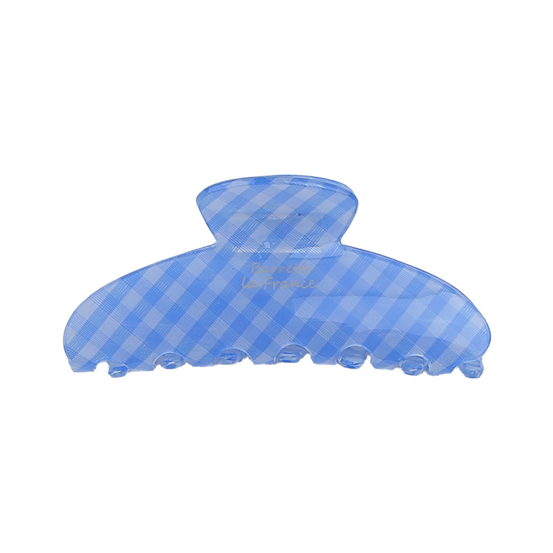 Kórejský štýl sponky do vlasov, akryl sponka, káro vzor séria, leto 2025, pre ženy