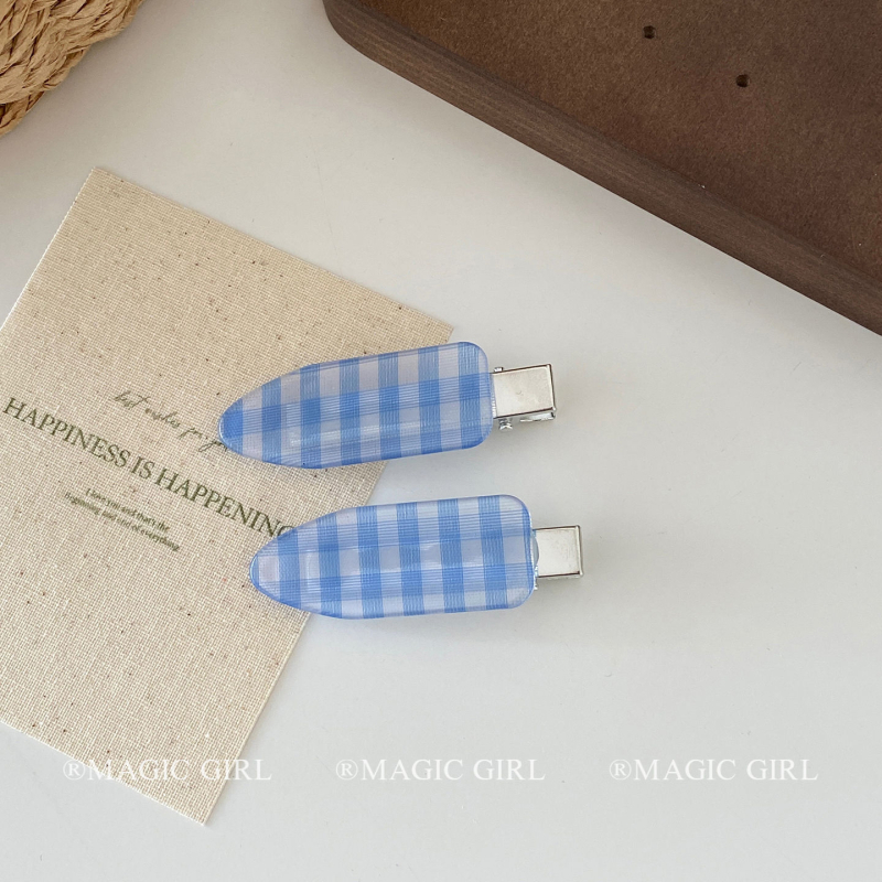 Kórejský štýl sponky do vlasov, akryl sponka, káro vzor séria, leto 2025, pre ženy