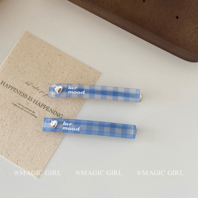 Kórejský štýl sponky do vlasov, akryl sponka, káro vzor séria, leto 2025, pre ženy