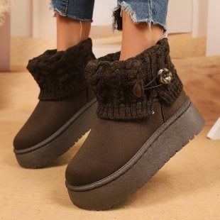 Ženske kratke čizme s resicama, Slip-On, gornji dio od umjetne PU, gumeni potplat, unutarnja umjetna krzna