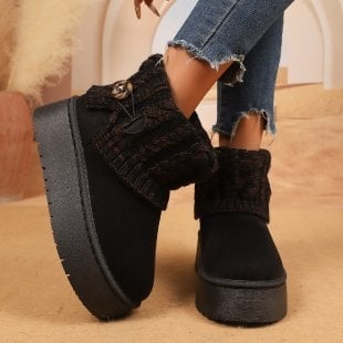 Ženske kratke čizme s resicama, Slip-On, gornji dio od umjetne PU, gumeni potplat, unutarnja umjetna krzna