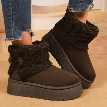 Ženske kratke čizme s resicama, Slip-On, gornji dio od umjetne PU, gumeni potplat, unutarnja umjetna krzna