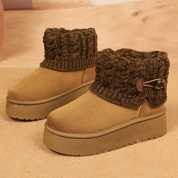 Ženske kratke čizme s resicama, Slip-On, gornji dio od umjetne PU, gumeni potplat, unutarnja umjetna krzna