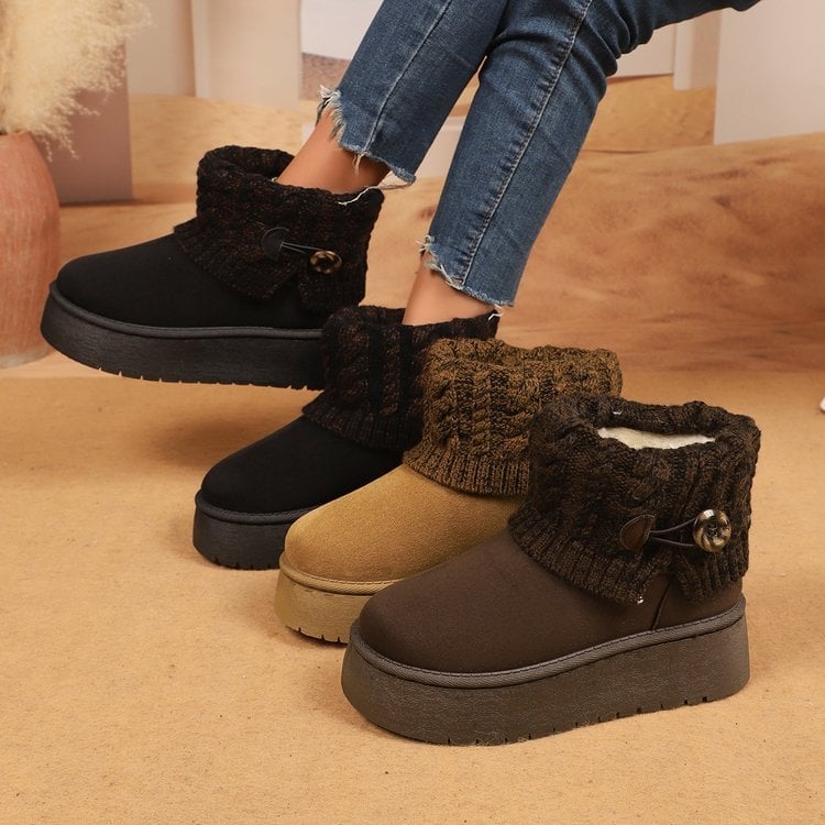 Ženske kratke čizme s resicama, Slip-On, gornji dio od umjetne PU, gumeni potplat, unutarnja umjetna krzna