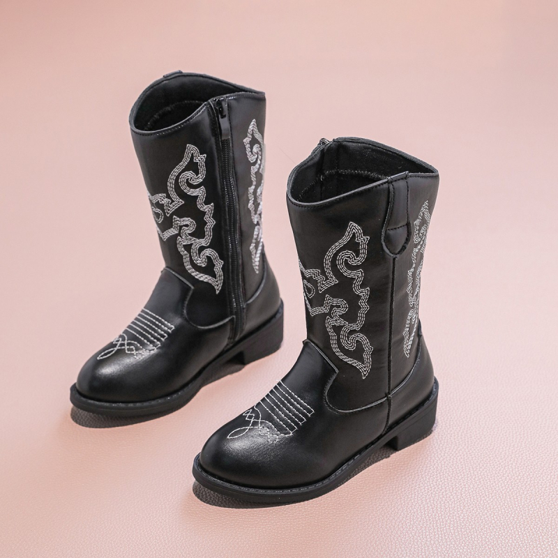 Dječje jahačke čizme, gornji dio od sintetičke kože, srednja visina čizme, stražnji zatvarač, TPR potplat, Ultra-Fiber Leather ulošak