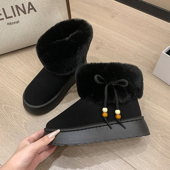 Naiste lumejalanõud veluurpealse ülaosaga, kummist tallaga, slip-on disain, platvorm, talvejalanõud