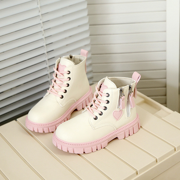 Dječje Martin čizme sa bočnim zatvaračem, sintetička koža, srednje visoke, gumeni potplat