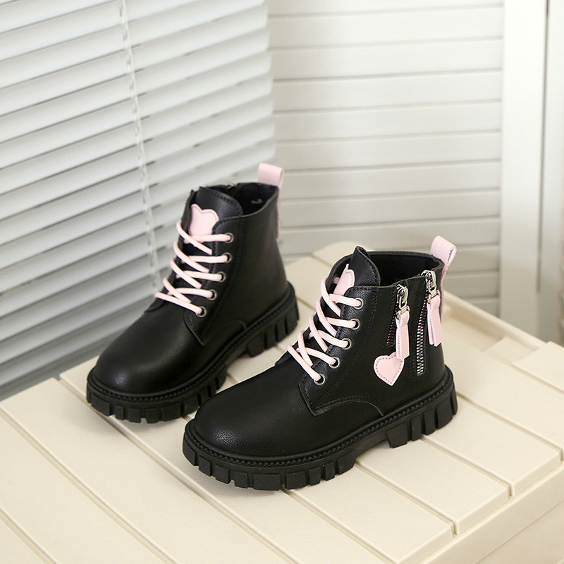 Dječje Martin čizme sa bočnim zatvaračem, sintetička koža, srednje visoke, gumeni potplat