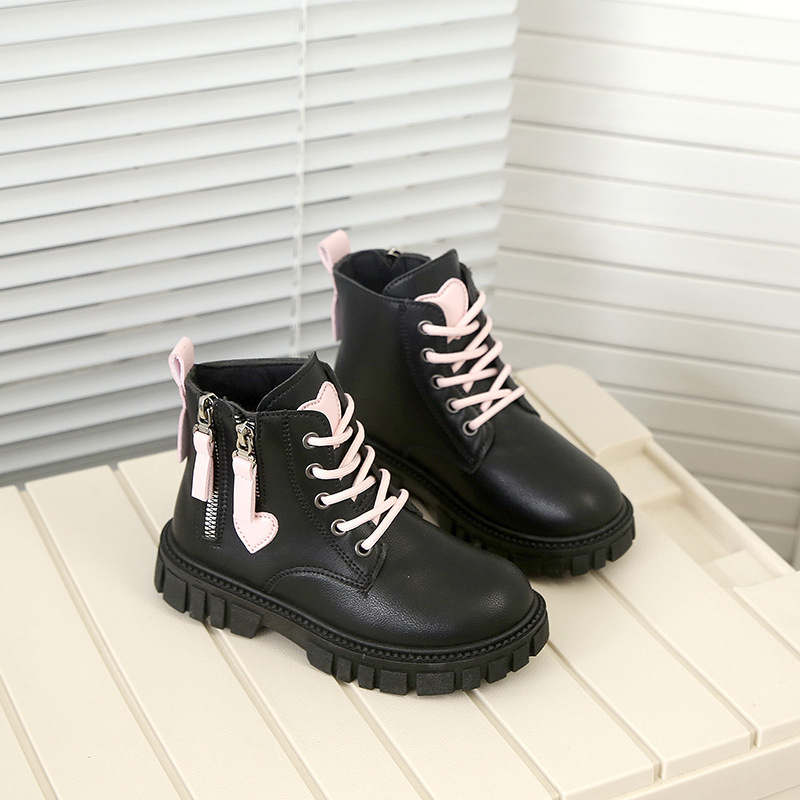 Dječje Martin čizme sa bočnim zatvaračem, sintetička koža, srednje visoke, gumeni potplat