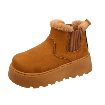 Ženske čizme za snijeg do sredine potkoljenice, bez vezivanja, gornji materijal kravlji velur, topla podstava od umjetnog krzna