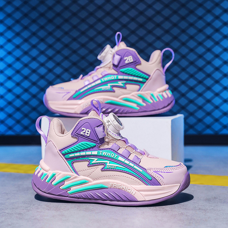 Dječje tenisice za trčanje – gornji dio PU+Mesh, potplat MD, prozračne, lagane, protivklizne, s prugastim uzorkom, za uzrast 4–16 godina