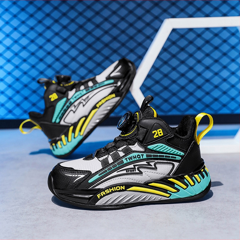 Dječje tenisice za trčanje – gornji dio PU+Mesh, potplat MD, prozračne, lagane, protivklizne, s prugastim uzorkom, za uzrast 4–16 godina