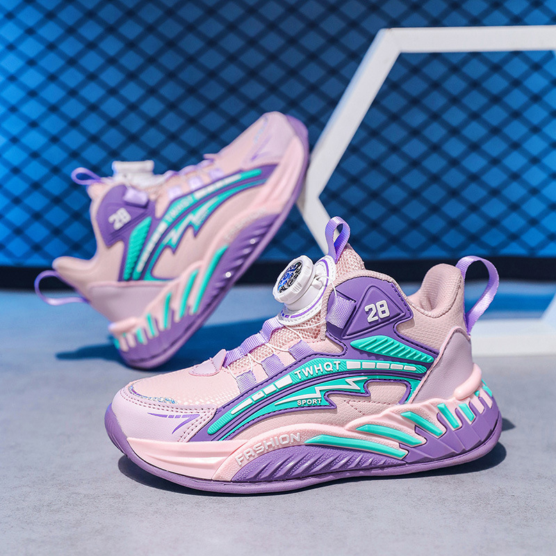 Dječje tenisice za trčanje – gornji dio PU+Mesh, potplat MD, prozračne, lagane, protivklizne, s prugastim uzorkom, za uzrast 4–16 godina