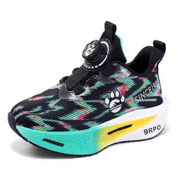 Pantofi sport pentru copii cu cataramă rotativă - partea superioară din plasă respirabilă, talpă din cauciuc antiderapant, unisex, pentru vârste 4-16 ani