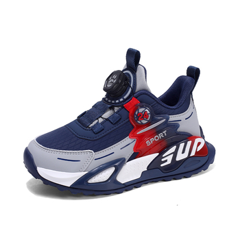 Pantofi de alergare pentru copii, unisex, partea superioară PU + plasă, respirabili, închidere cu buton rotativ, pentru vârste 4–16 ani