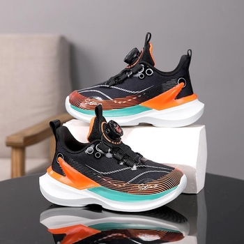 Pantofi sport pentru copii, vară, din plasă respirabilă, închidere cu cataramă rotativă, unisex, talpă EVA