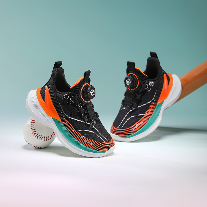 Pantofi sport pentru copii, vară, din plasă respirabilă, închidere cu cataramă rotativă, unisex, talpă EVA