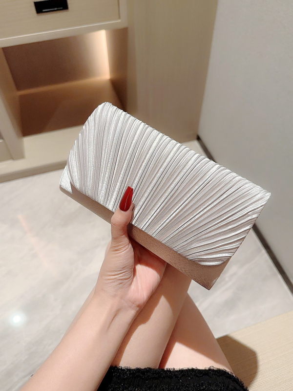 Geantă KTV Prințesă, stil european-american, poșetă plisată crossbody pentru uz zilnic, poliester cu căptușeală PU, închidere magnetică, curea cu o singură curea, vară 2023