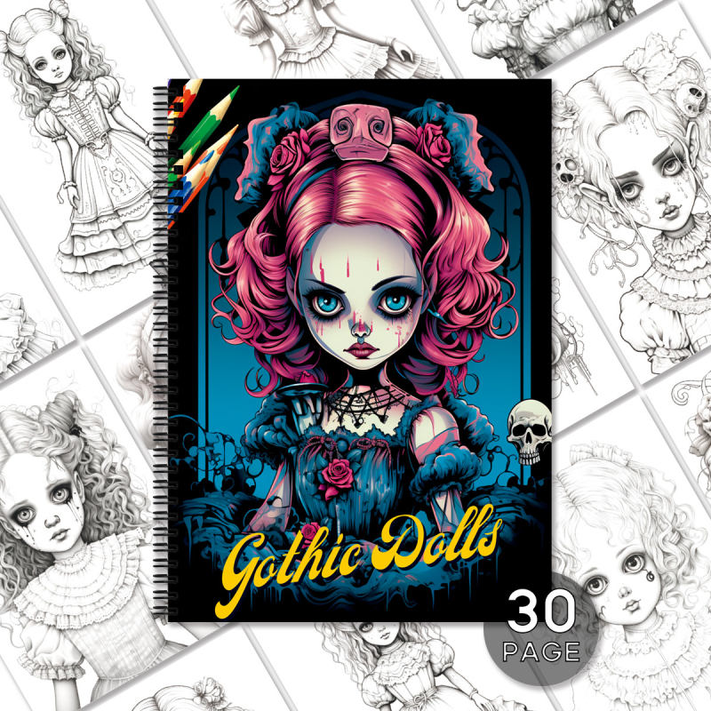 Felinco carte de colorat Halloween Horror pentru adulți - Ușurare a stresului, 24 de pagini, 120 g/m2 hârtie