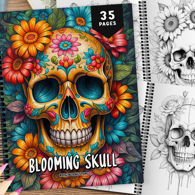 Felinco carte de colorat Halloween Horror pentru adulți - Ușurare a stresului, 24 de pagini, 120 g/m2 hârtie