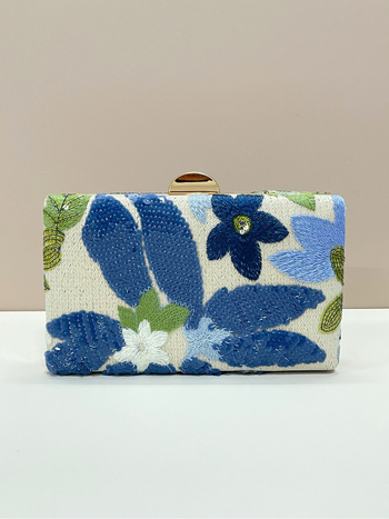 Clutch de seară cu broderie de paiete, formă pătrată-cutie, poliester, design exterior 3D, închidere cu cataramă, buzunar intern pentru telefon (toamnă 2025)