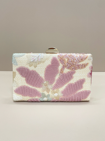 Clutch de seară cu broderie de paiete, formă pătrată-cutie, poliester, design exterior 3D, închidere cu cataramă, buzunar intern pentru telefon (toamnă 2025)