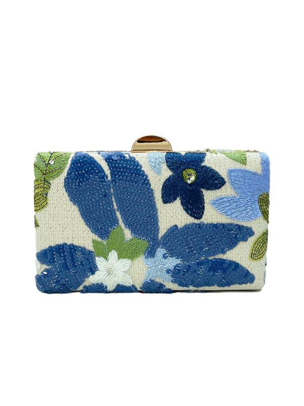 Clutch de seară cu broderie de paiete, formă pătrată-cutie, poliester, design exterior 3D, închidere cu cataramă, buzunar intern pentru telefon (toamnă 2025)