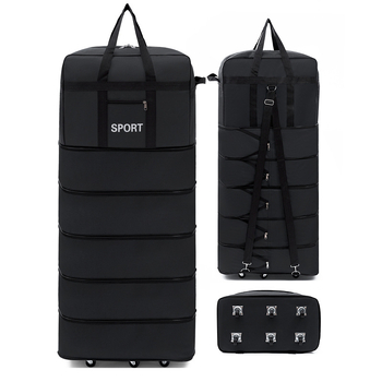 Cestovná taška s univerzálnymi kolieskami, Oxford materiál, vodeodolná a ultra ľahká, rozšíriteľná, zapínanie na zips