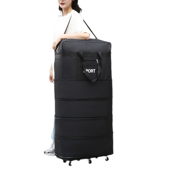 Cestovná taška s univerzálnymi kolieskami, Oxford materiál, vodeodolná a ultra ľahká, rozšíriteľná, zapínanie na zips