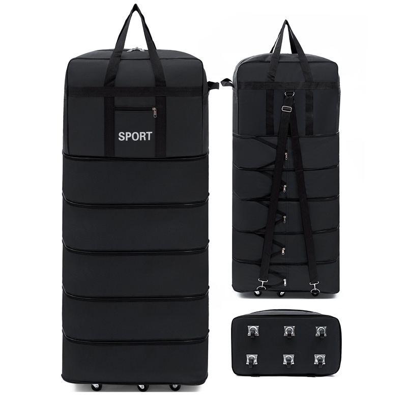 Cestovná taška s univerzálnymi kolieskami, Oxford materiál, vodeodolná a ultra ľahká, rozšíriteľná, zapínanie na zips