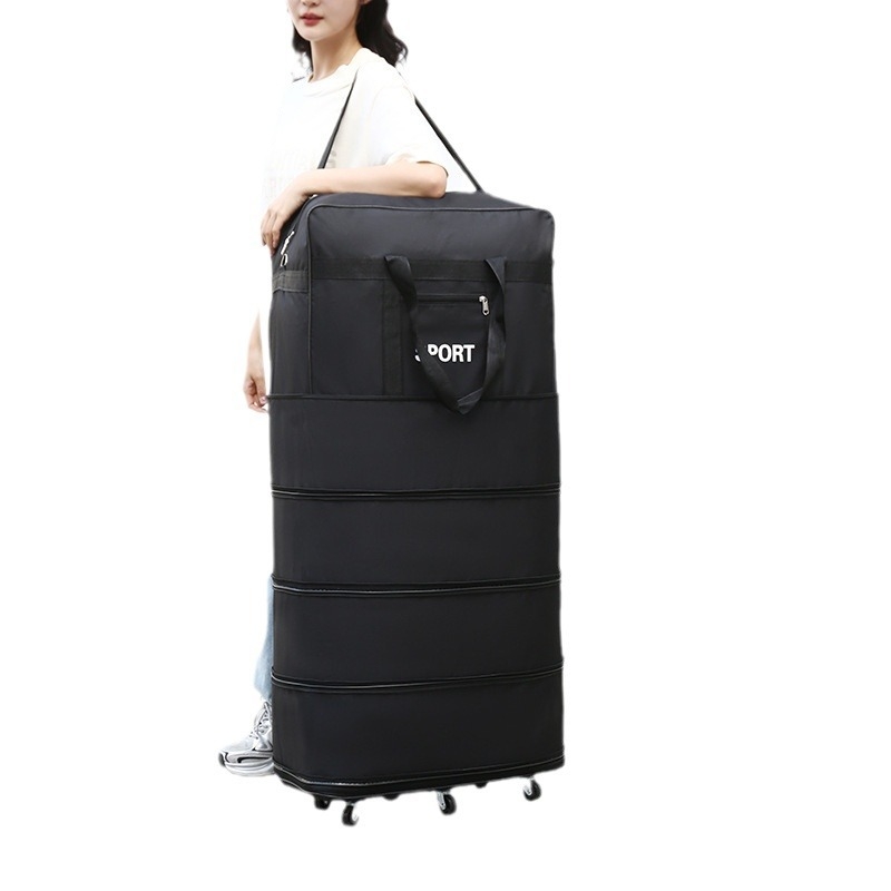 Cestovná taška s univerzálnymi kolieskami, Oxford materiál, vodeodolná a ultra ľahká, rozšíriteľná, zapínanie na zips