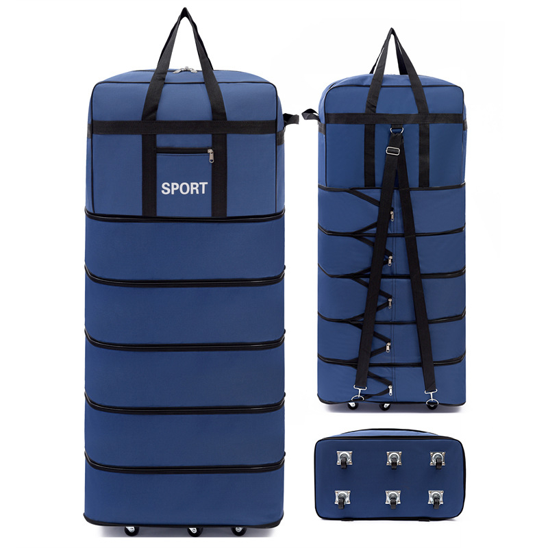 Cestovná taška s univerzálnymi kolieskami, Oxford materiál, vodeodolná a ultra ľahká, rozšíriteľná, zapínanie na zips