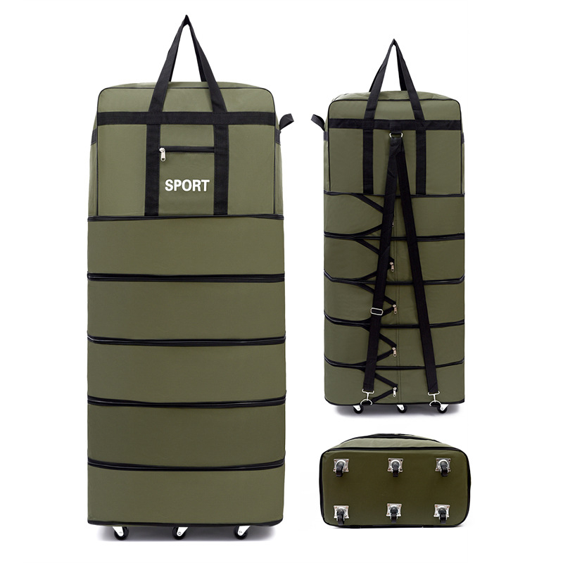 Cestovná taška s univerzálnymi kolieskami, Oxford materiál, vodeodolná a ultra ľahká, rozšíriteľná, zapínanie na zips