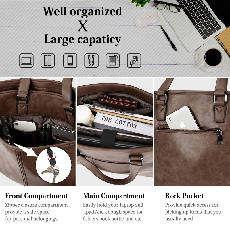 PU bőrből készült aktatáska európai–amerikai retro stílusban, vízálló, ütésálló és bővíthető üzleti utazásokhoz