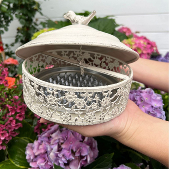 Комарова тава за инсенс със капак, железна, стенен монтаж, винтидж стил, заварено изпълнение