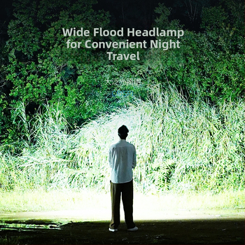 Čelovka s integrovanou veľkou kapacitou Li‑baterie, vodotesná, hmotnosť 97,5 g, elastický pás