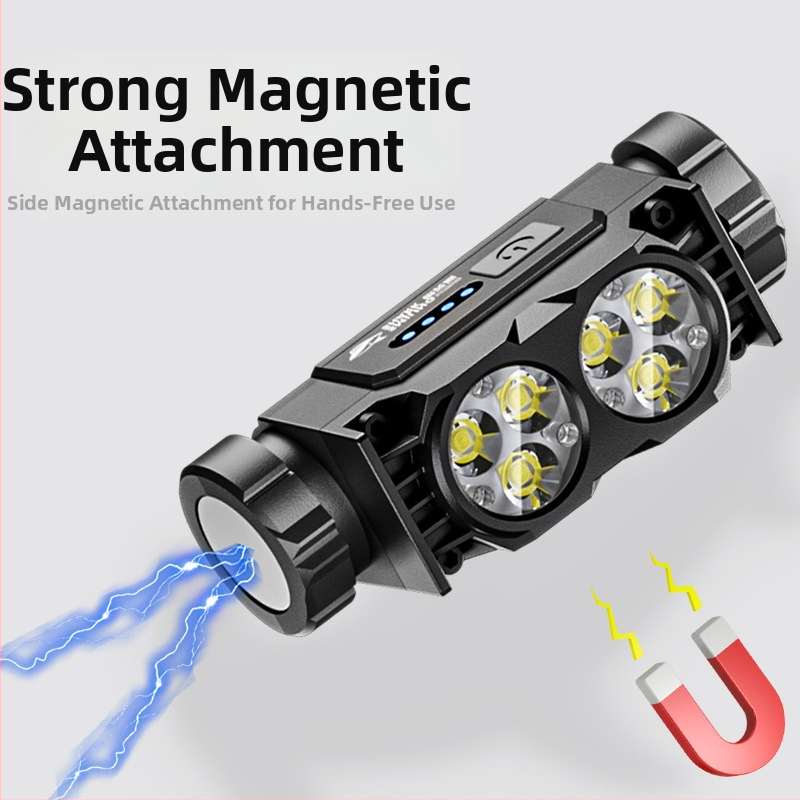 Galvos žibintu su integruota didelės talpos ličio baterija, atsparus vandeniui, svoris 97,5 g, elastinė galvos juosta