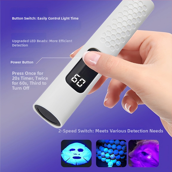 365 nm UV svietidlo na identifikáciu jadeitu a drahých kameňov s fluorescenciou, ručné, ABS puzdro, LED od Shatuo Tribe, CE certifikát